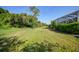 Large, verdant backyard with mature trees offering privacy and ample space for recreation at 4004 Landor Ct, Venice, FL 34293
