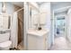 Well-maintained bathroom with a shower and ample vanity storage at 5000 Gasparilla Rd # 23A, Boca Grande, FL 33921