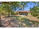 Inviting backyard featuring a covered patio with seating and an abundance of natural light and greenery at 521 Artists Ave, Englewood, FL 34223
