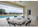 Screened-in patio with outdoor seating overlooking the pool and lush landscaping at 642 Boundary Blvd, Rotonda West, FL 33947