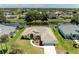 Aerial view of a single-Gathering home with a canal view and screened-in pool at 68 Long Meadow Ln, Rotonda West, FL 33947