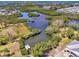 Scenic aerial view showcasing winding waterways with green vegetation and residential surroundings at 760 S Oxford Dr, Englewood, FL 34223