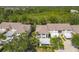 Scenic aerial view of community featuring lush greenery and well-maintained townhomes at 821 Montrose Dr # 201, Venice, FL 34293