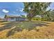Large backyard with lush green grass and mature trees, perfect for relaxing or entertaining at 9149 Castlehill Ave, Englewood, FL 34224