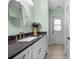 Bathroom features a modern vanity, brushed nickel faucet, and neutral color scheme at 10182 Charlemont Ave, Englewood, FL 34224