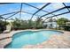 Backyard pool with sun-shelf and tropical landscaping and privacy at 10182 Charlemont Ave, Englewood, FL 34224
