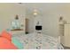 Charming bedroom with ceiling fan and nautical accents at 10411 Coral Landings Ln # 85, Placida, FL 33946