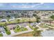 Expansive aerial view of a residential community, with mature landscaping and waterfront homes along canals at 119 Fairway Rd, Rotonda West, FL 33947