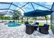 Beautiful covered pool area with comfortable seating, perfect for relaxation and outdoor entertainment at 13348 Boabadilla Ln, Port Charlotte, FL 33981