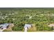 Aerial view of a single-Gathering home with a screened-in pool surrounded by a green, lush tropical landscape at 2957 Montgomery Dr, Port Charlotte, FL 33981