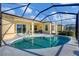 Screened-in pool that extends from the home has multiple access points and outdoor living spaces at 4115 Hemingway Dr, Venice, FL 34293