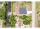 Aerial view of the house, showing it's proximity to a waterway at 7332 Brandywine Dr, Englewood, FL 34224