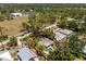 Aerial view of a lovely single-Gathering home with a sparkling swimming pool at 875 Morrison Ave, Englewood, FL 34223