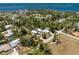 Expansive aerial perspective highlighting the property's location near the bay and the surrounding verdant neighborhood at 875 Morrison Ave, Englewood, FL 34223