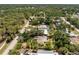 Charming single-Gathering home is surrounded by lush greenery in an overhead view at 875 Morrison Ave, Englewood, FL 34223
