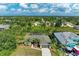 Aerial of home with well-manicured front yard, and a spacious driveway at 9211 Koma St, Port Charlotte, FL 33981
