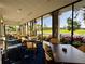 Bright dining room with floor-to-ceiling windows and comfortable seating overlooking the lush golf course at 1 Curacao Cir # 44, Englewood, FL 34223