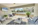 Screened patio with comfortable seating, grill, and TV offers outdoor enjoyment at 129 David Blvd, Rotonda West, FL 33947