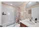 Bathroom featuring a shower-tub combo and a single sink vanity at 161 Haddock Dr, Rotonda West, FL 33947