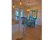 Bright dining area with stylish decor and natural light flowing from the glass sliding doors at 174 Broadmoor Ln, Rotonda West, FL 33947