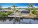 Waterfront home featuring a private dock, screened-in lanai, and refreshing pool for luxurious outdoor living at 18790 Countryman Ave, Port Charlotte, FL 33948