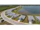 Aerial view of home highlighting proximity to lake and community at 8244 Shore Lake Dr, Englewood, FL 34224