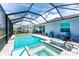 A spacious, screened-in pool area with ample seating, perfect for Gathering fun and outdoor entertaining at 8244 Shore Lake Dr, Englewood, FL 34224