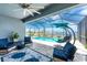 An impressive screened-in pool area with stylish seating, perfect for relaxing outdoors at 8244 Shore Lake Dr, Englewood, FL 34224