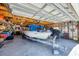 Spacious garage with bright lighting to comfortably fit a boat and trailer at 868 Harvard St, Englewood, FL 34223