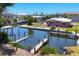 Waterfront property with docks, perfect for boating and enjoying coastal living, near a quaint pink home at 868 Harvard St, Englewood, FL 34223