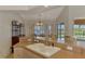 Spacious kitchen features a large countertop with a view of the pool and waterfront at 15020 Acorn Cir, Port Charlotte, FL 33981