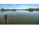 Scenic water view featuring lush greenery, tranquil water, and a weathered wooden piling at 1605 Manor Rd, Englewood, FL 34223
