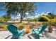 Welcoming front yard adorned with vibrant landscaping and cozy seating, creating a charming and inviting outdoor space at 1691 Lakeview Pl, Englewood, FL 34223