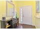 Bright entry foyer with neutral tones, dark wood floors, and stylish decorative accents at 2692 Wax Myrtle Ct, Port Charlotte, FL 33953