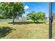 Spacious backyard with mature trees and lush grass, offering privacy and room for outdoor activities at 6206 Marcum St, Englewood, FL 34224