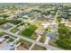 Wide aerial view of a neighborhood with tree-lined streets and well-maintained homes at 7393 Mamouth St, Englewood, FL 34224