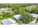 Scenic aerial view captures a neighborhood filled with mature trees and lush landscaping at 878 Fawnspring Ct, Englewood, FL 34223