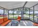 Inviting screened porch with outdoor seating area providing view of the community at 878 Fawnspring Ct, Englewood, FL 34223
