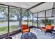 Comfortable screened porch furnished with seating to enjoy relaxing and outdoor views at 878 Fawnspring Ct, Englewood, FL 34223
