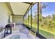 Inviting screened porch with grill and seating, perfect for outdoor enjoyment with tranquil backyard views at 878 Fawnspring Ct, Englewood, FL 34223