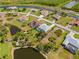 An aerial view of homes with pools surrounded by lush greenery and winding waterways in a beautiful neighborhood at 116 Tournament Rd, Rotonda West, FL 33947