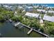 Stunning aerial view of waterfront homes and docks at 180 N Gulf Blvd # 5, Placida, FL 33946