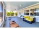 Relaxing enclosed patio with comfortable seating and great backyard views at 305 E Wentworth Cir, Englewood, FL 34223