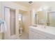 Functional bathroom with shower, ample storage, and neutral tones for a clean and serene space at 6430 Manasota Key Rd, Englewood, FL 34223