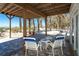 Relaxing covered patio with comfortable seating, offering serene beach views and a peaceful outdoor retreat at 6430 Manasota Key Rd, Englewood, FL 34223