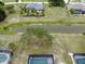 Real estate aerial of home, waterway and trees, offering a private backyard and pool at 21 Sportsman Way, Rotonda West, FL 33947