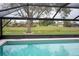 Screened pool with views of lawn and trees at 21 Sportsman Way, Rotonda West, FL 33947