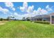 Expansive backyard featuring multiple screened lanais and green space for outdoor enjoyment at 4225 Fairway Dr, North Port, FL 34287