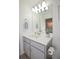 Bathroom featuring white countertops, a single sink vanity, and neutral gray color scheme at 5009 Skyview Ln, Bradenton, FL 34211
