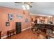 Open-concept living room with seamless flow into the kitchen at 5510 Moongate Rd, Spring Hill, FL 34606